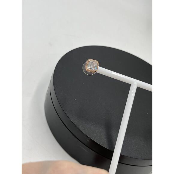 Kate spade Save The Date Pave Princess Cut Bling shiny Rose Gold Stud Earrings - Picture 7 of 16